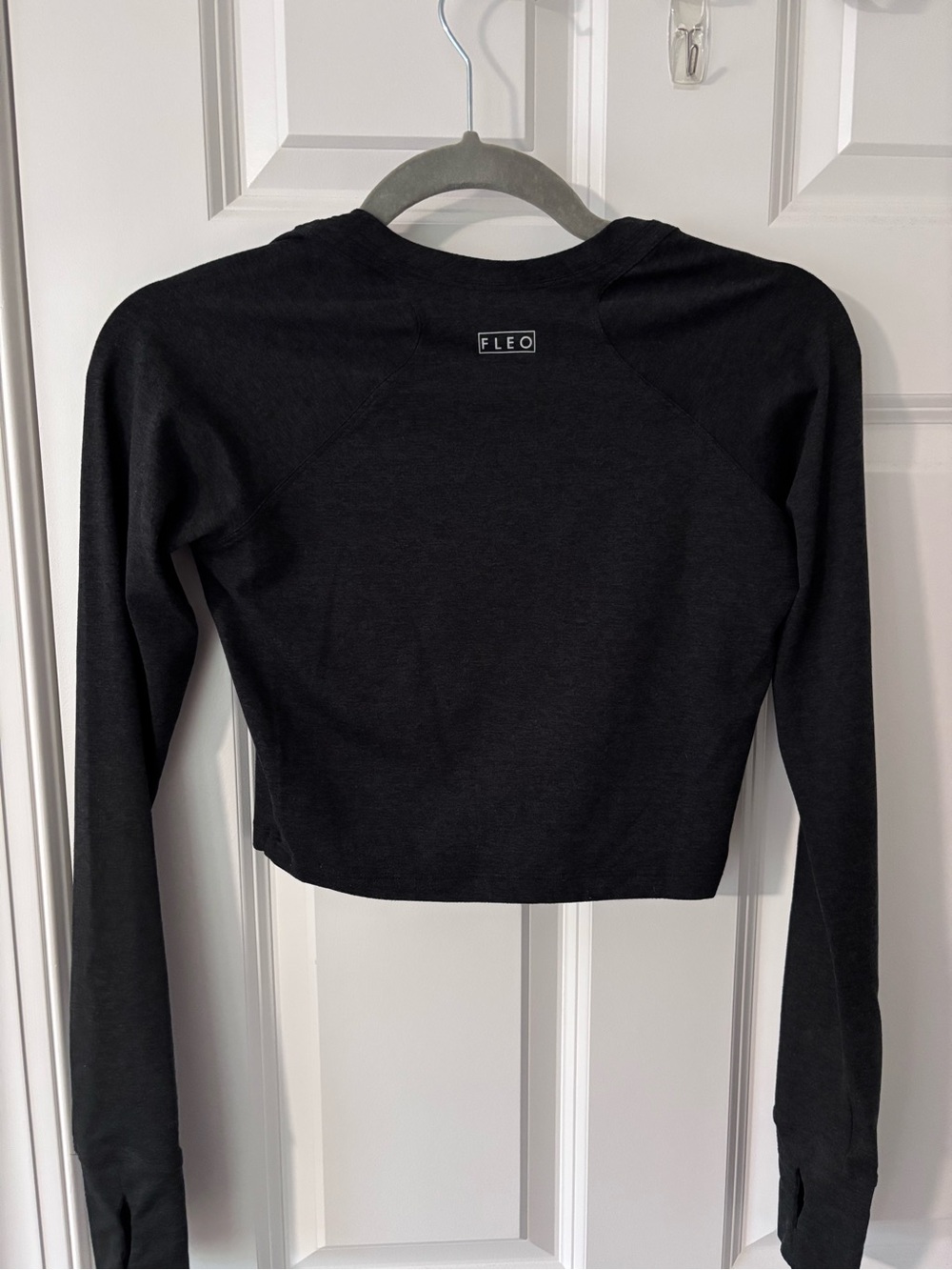 Fleo Black Long Sleeve Cropped Top